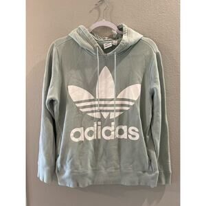 Adidas Trefoil Logo Women's Mint Green Hoodie Sweatshirt Pullover Size M